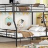 Full Long Over Queen Metal Bunk Bed - Black - Image 14
