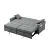 3 In 1 Convertible Sleeper Sofa Bed, Modern Fabric Loveseat Futon Sofa Couch Pullout Bed, Small Love Seat Lounge Sofa Reclining Backrest, Pillows, Pockets, Home Furniture For Living Room - Gray - Image 11