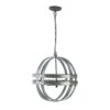 4 Light Galvanized Chandelier, Hanging Light Fixture With Adjustable Chain For Kitchen, Bulb Not Included - Gray - Image 4