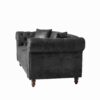 Chesterfield 3 And 3 Seater Sofa Set With Roll Armrest - Black - Image 11