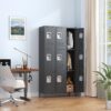 9 Door Lockers With Lock For Secure Storage And - Black - Image 5