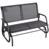 Outsunny - 2 Person Outdoor Glider Bench, Patio Double Swing Rocking Chair Loveseat With Powder Coated Steel Frame For Backyard Garden Porch - Gray - Image 4