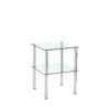 Modern 2 Piece Side Table With Storage Shelf, Tempered Glass, Space Saving Design - Clear - Image 5