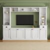 Minimalist - Entertainment Wall Unit Set With Bridge For TVs Up To 75", Ample Storage Space TV Stand With Adjustable Shelves - White - Image 4