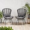Calypso - Outdoor Chair With Water Resistance Cushion And Iron Frame - Gray - Image 2