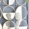 Eclectic Styling Metal Beaded Wall Mirror With Contemporary Design For Bedroom, Liveroom & Entryway - Golden Black - Image 6