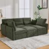 Modern Sectional Sofa Modular Sofa U Shaped Sofa Couch Sofa Bed With Movable Ottoman, USB Ports, Phone Holder - Green - Image 3