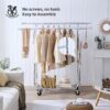 Heavy Duty Double Clothing Garment Rack With Shelves - Silver - Image 4