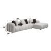 Manilla - Sectional Sofa With Chair - Ivory White - Image 9
