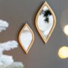 Small Decorative Mirror For Wall Decor, 2 Pieces Wall Accent - Antique Gold - Image 10