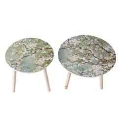 Side Tables (Set of 2) - White / Blue