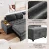 L Shaped Couch With Pull Out Bed And Storage Sectional Sleeper Sofa With Hidden Storage, Wide Armrest With Storage, For Living Room, Apartment, Bedroom, Office - Gray - Image 23