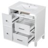 Bathroom Vanity With Ceramic Sink, Flip Out Drawer Design For Plumbing, Soft Close Drawers - White - Image 10