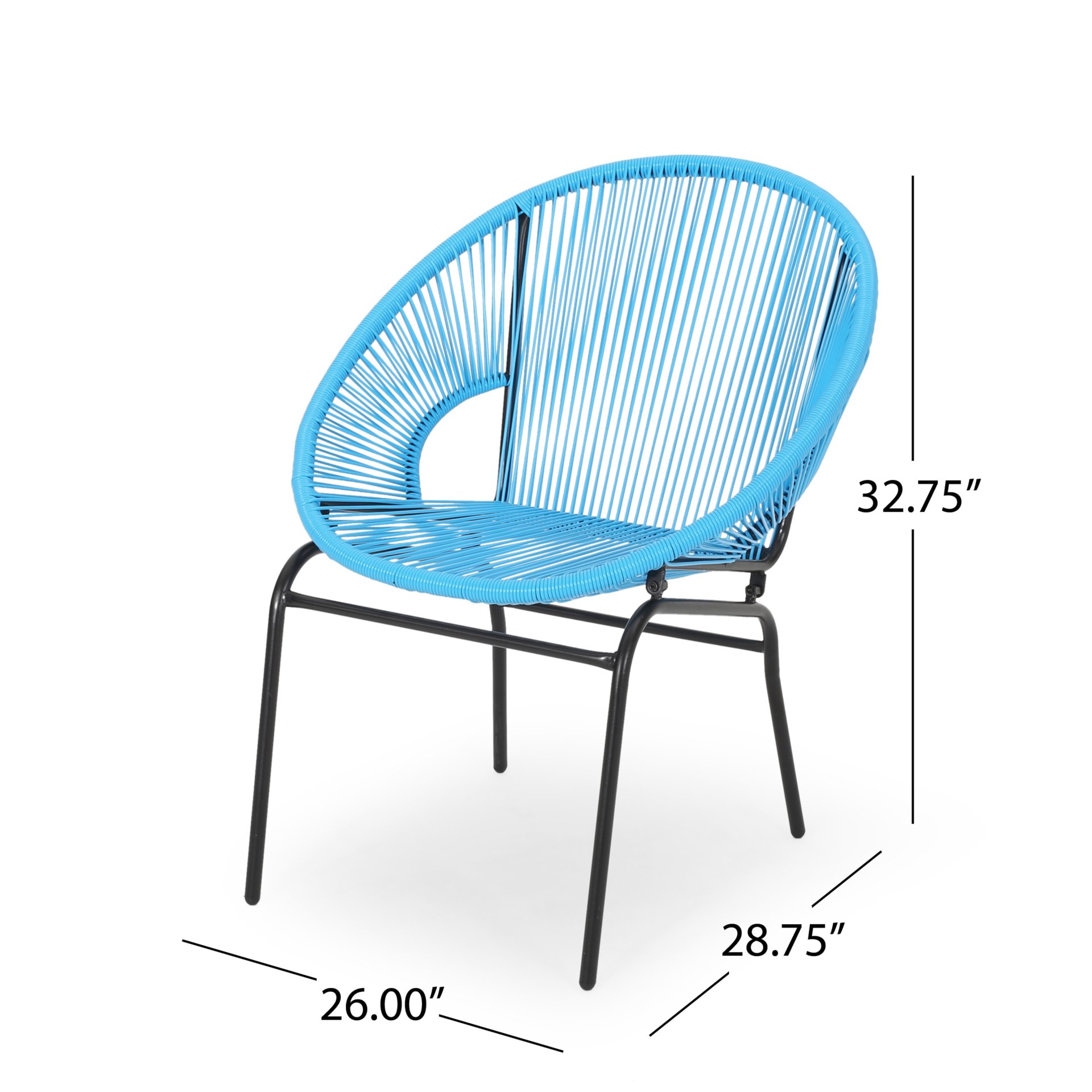 Modern Nusa Chair Outdoor Seating Woven Rope - Blue - Image 3