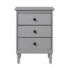 Classic Solid Wood 3 Drawer Nightstand - Gray - Image 4