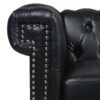 Traditional Square Arm Removable Cushion 3 Seater Sofa - Black - Image 14