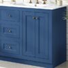 Bathroom Vanity With Ceramic Sink, Bathroom Storage Cabinet With 2 Drawers & Shelf, Freestanding Bathroom Cabinet - Blue - Image 27
