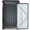 Outdoor Storage Shed, Metal Steel Garden Shed With Single Lockable Door, Small Shed Outdoor Steel Utility Tool Shed For Backyard Patio Garden Lawn - Black - Image 4