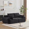 Compressed Sofa, 2 Seater Large Sectional Couches For Living Room - Black - Image 2