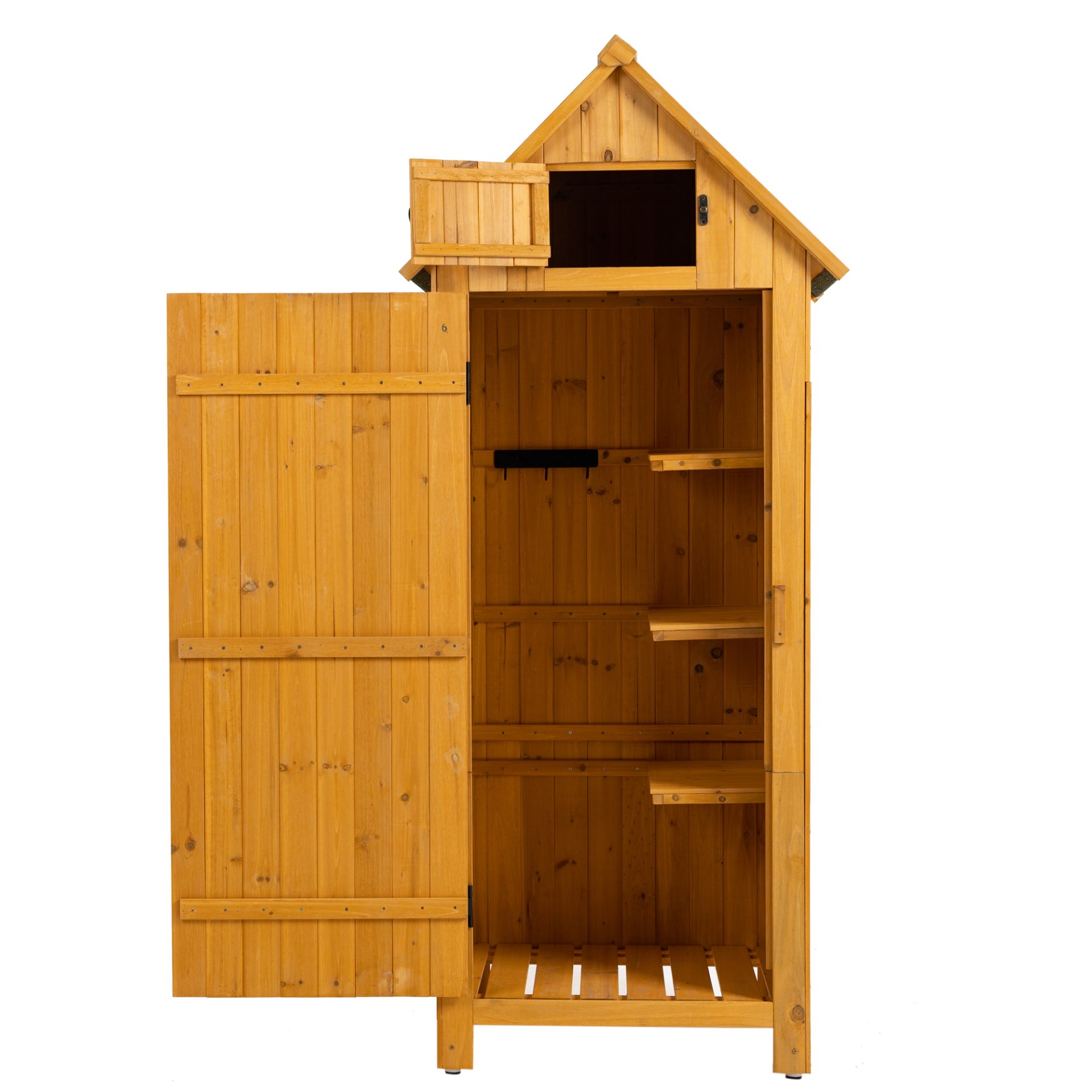 Outdoor Storage Cabinet Tool Shed Wooden Garden Shed - Natural - Image 9
