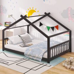 Full Size House Bed - Espresso