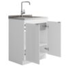 Murphy - Laundry Multifunctional Cabinet With Faucet And Stainless Steel Sink - White - Image 2