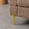 Luxurious And Comfortable Upholstered Sofa With Golden Legs And Pillows For Living Room And Reception Area - Brown - Image 9