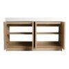 Contemporary Freestanding Bathroom Vanity With White Double Resin Sink & Soft Close Doors - Oak - Image 14