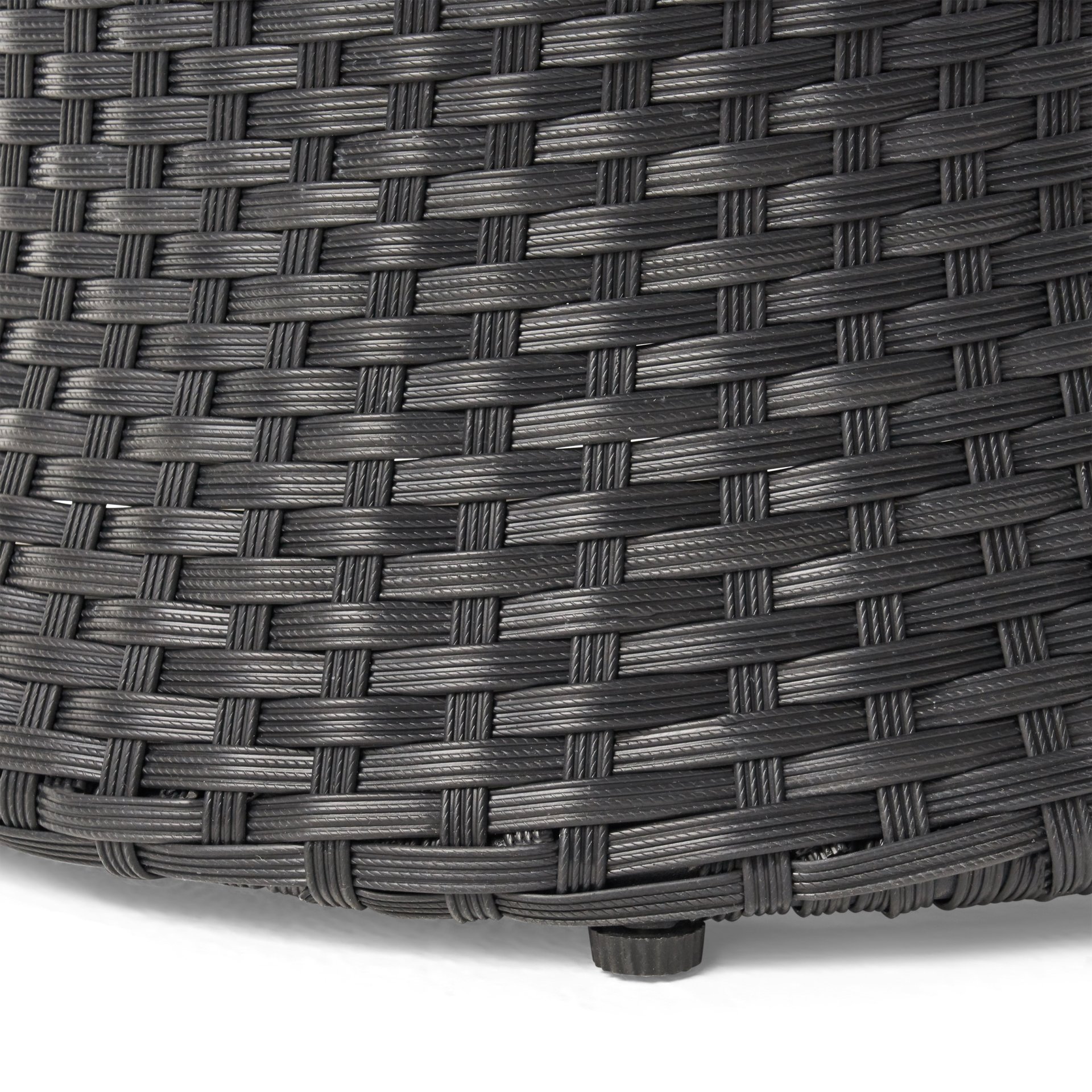 Kono - Outdoor 3 Pieces Chat Set With Cushions And Tempered Glass Tabletop - Black / Ivory - Image 17