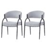 Modern Upholstered Dining Chairs With Metal Legs - Gray - Image 5