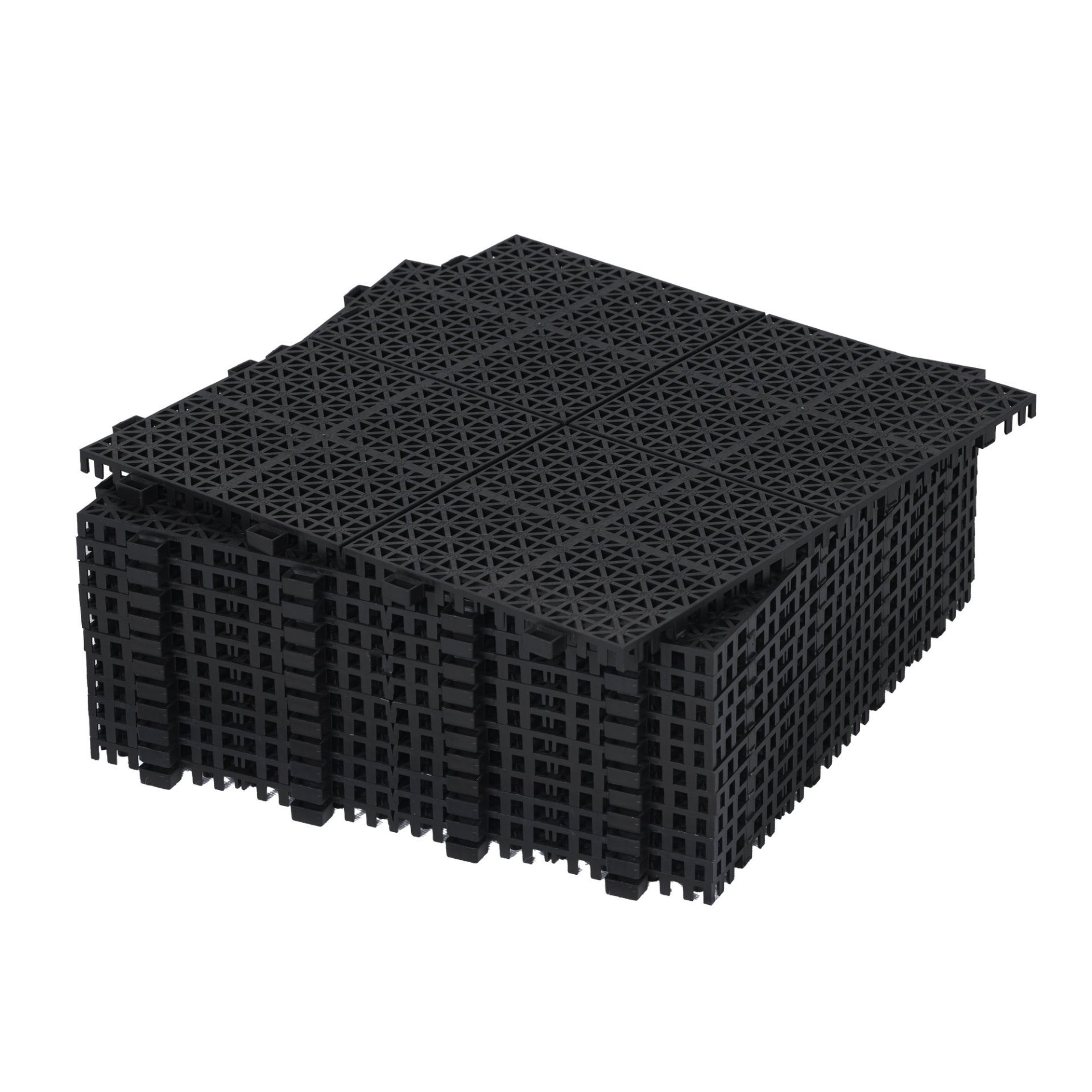 Interlocking Deck Tiles Plastic Waterproof Outdoor All Weather Anti-Slip Bathroom Shower Balcony Porch Strong Weight Capacity Upto 6613 Lbs, Rosette Pattern Pack Of 12 - Black - Image 23