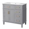 Bathroom Vanity With Sink, Soft Close Doors, And Storage Drawers - Gray - Image 17