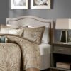 Upholstered Panel Headboard With Copper Nail Heads, Adjustable Height - Natural - Image 2