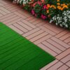 Interlocking Deck Tiles, 44 Pack Patio Deck Tiles, XSquare Waterproof Outdoor All Weather Use, Outdoor And Indoor Patio Decking Tiles For Poolside Balcony Backyard - Brown - Image 2