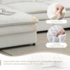 Chenille Modular Sectional Sofa, U Shaped Cloud Couch Set With Double Cushions, 6 Seat Sleeper Sofa Bed With Ottomans, Oversized Indoor Furniture - Cream - Image 15