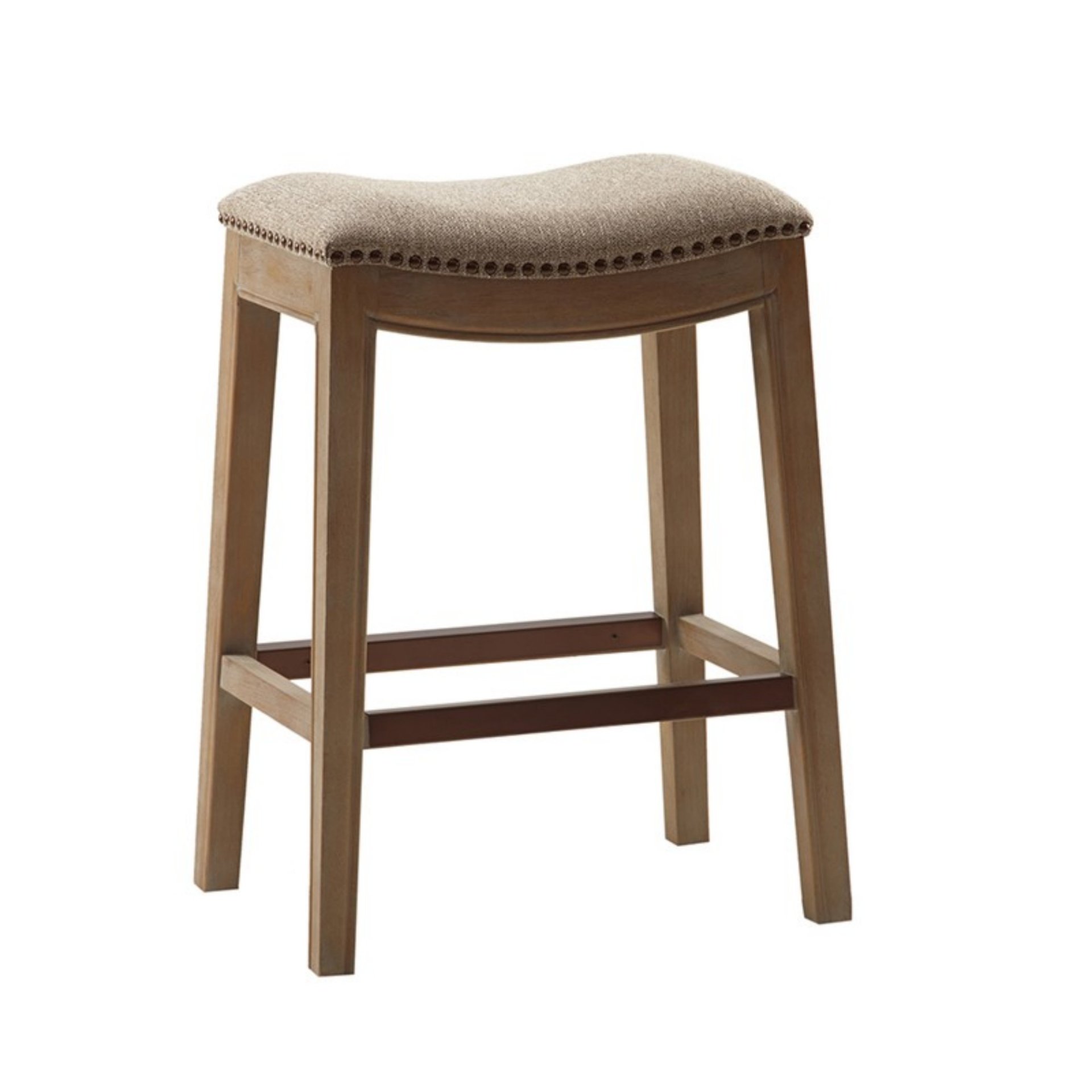Saddle Counter Stool With High Density Foam - Linen - Image 4