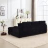 Convertible Sectional Sofa Bed Set With Armrest Storage, Cup Holder, USB - Black - Image 6
