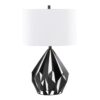 Geo - Me Tri Contemporary Table Lamp (Set of 2) - Matte Black / White - Image 2