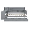 Full Size Daybed With 3 Drawers USB Ports And Desk - Gray - Image 5