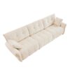 Modern 3 Seater Sofa Set & Pillows Frame, Textured Cover, High Rebound Cushions - White - Image 16