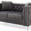 Chic Contemporary Loveseat - Gray - Image 7