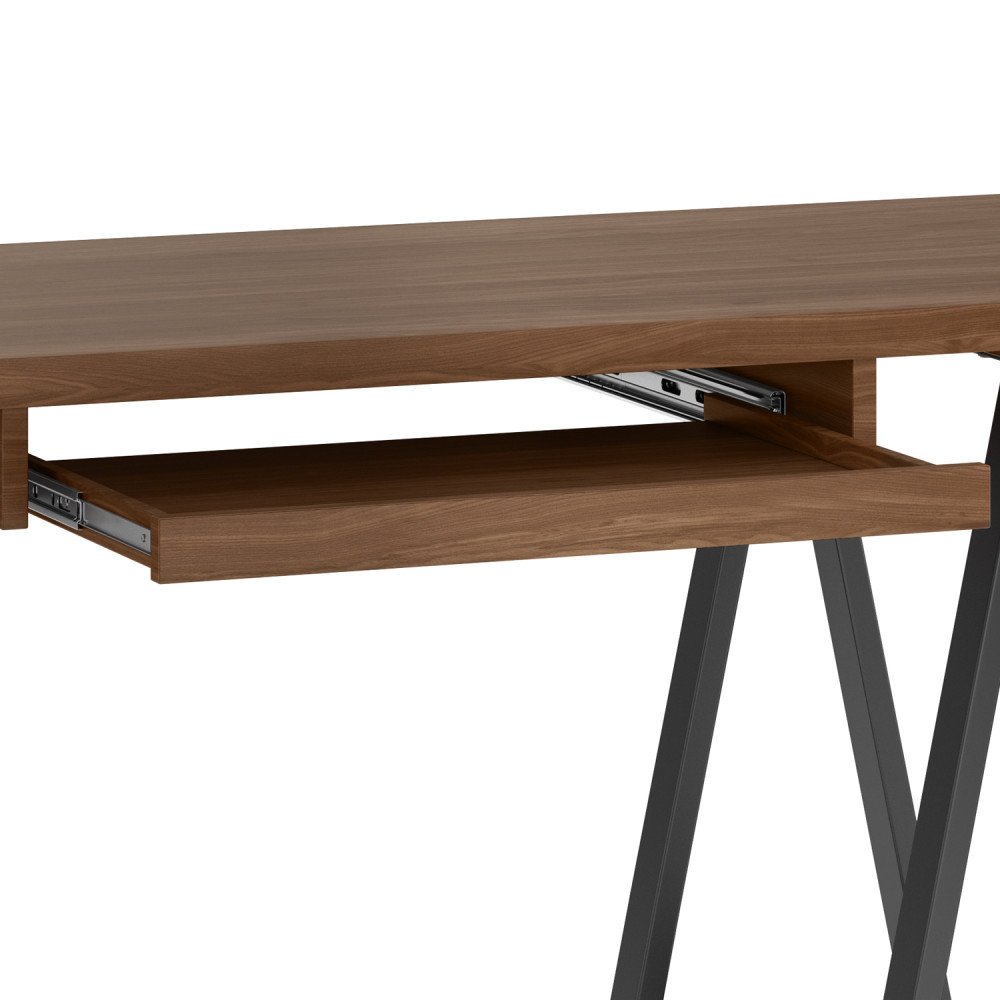 Sawhorse - Solid Walnut Veneer And Metal Desk - Walnut - Image 9