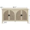 Rattan 4 Door Cabinet, Suitable For Bedroom - Natural - Image 3