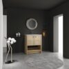 Modern 30" Freestanding Bathroom Vanity With Ceramic Sink And 2 Soft Closing Doors - Oak - Image 5