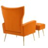 Modern Accent Chair With Ottoman, Comfy Armchair For Living Room, Bedroom, Apartment, Office - Orange - Image 14