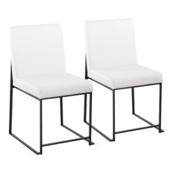 Fuji - Contemporary, High Back Dining Chair (Set of 2) - Black / White