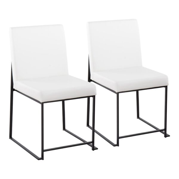 Fuji - Contemporary, High Back Dining Chair (Set of 2) - Black / White