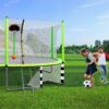 16Ft Trampoline With Basketball Hoop Pump And Ladder (Inner Safety Enclosure) With Soccer Goal - Green - Image 2