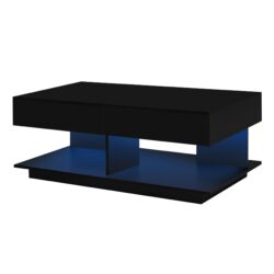 Extendable Coffee Table, Multifunctional Adjustable Coffee Table With Hidden Storage Space For Living Room - Black