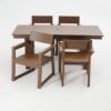 5 Piece Outdoor Dining Set For 4, Patio Table With Umbrella Hole And 4 Armrest Chairs For Backyard, Lawn, Deck, Or Poolside - Brown - Image 5